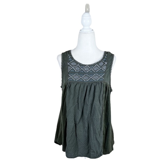 Knox Rose Embroidered Boho Sleeveless Top - Picture 1 of 7